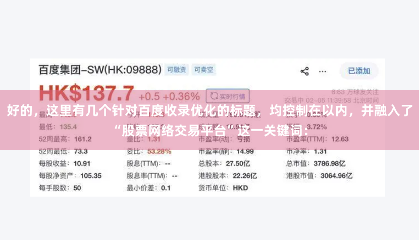 好的，这里有几个针对百度收录优化的标题，均控制在以内，并融入了“股票网络交易平台”这一关键词：