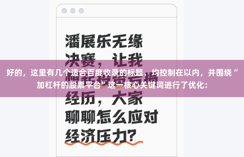 好的，这里有几个适合百度收录的标题，均控制在以内，并围绕“加杠杆的股票平台”这一核心关键词进行了优化：